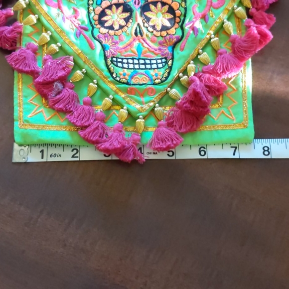 Day of the Dead purse (green, pink) NWT - Picture 8 of 11